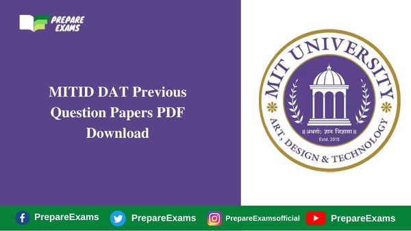MITID DAT Previous Question Papers PDF Download