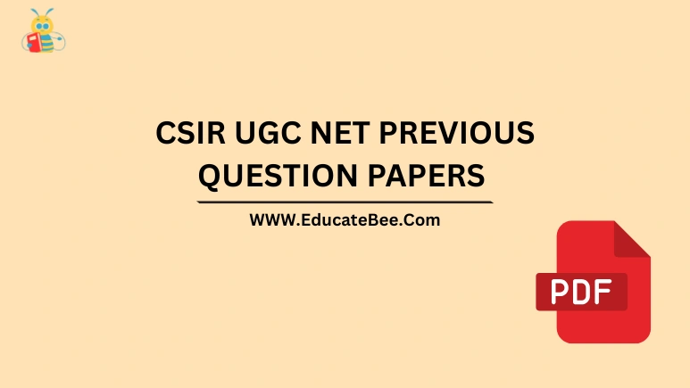 CSIR UGC NET Previous Question Papers PDF Download